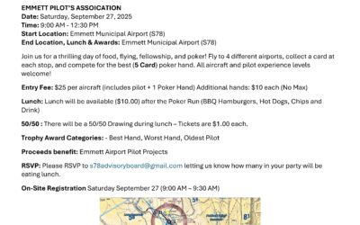 Emmett Airport Pilots Association Fly-In, BBQ, and Poker run